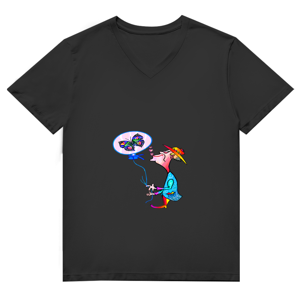 Herren Premium Bio V-Neck T-Shirt Ballonkünstler Manfred