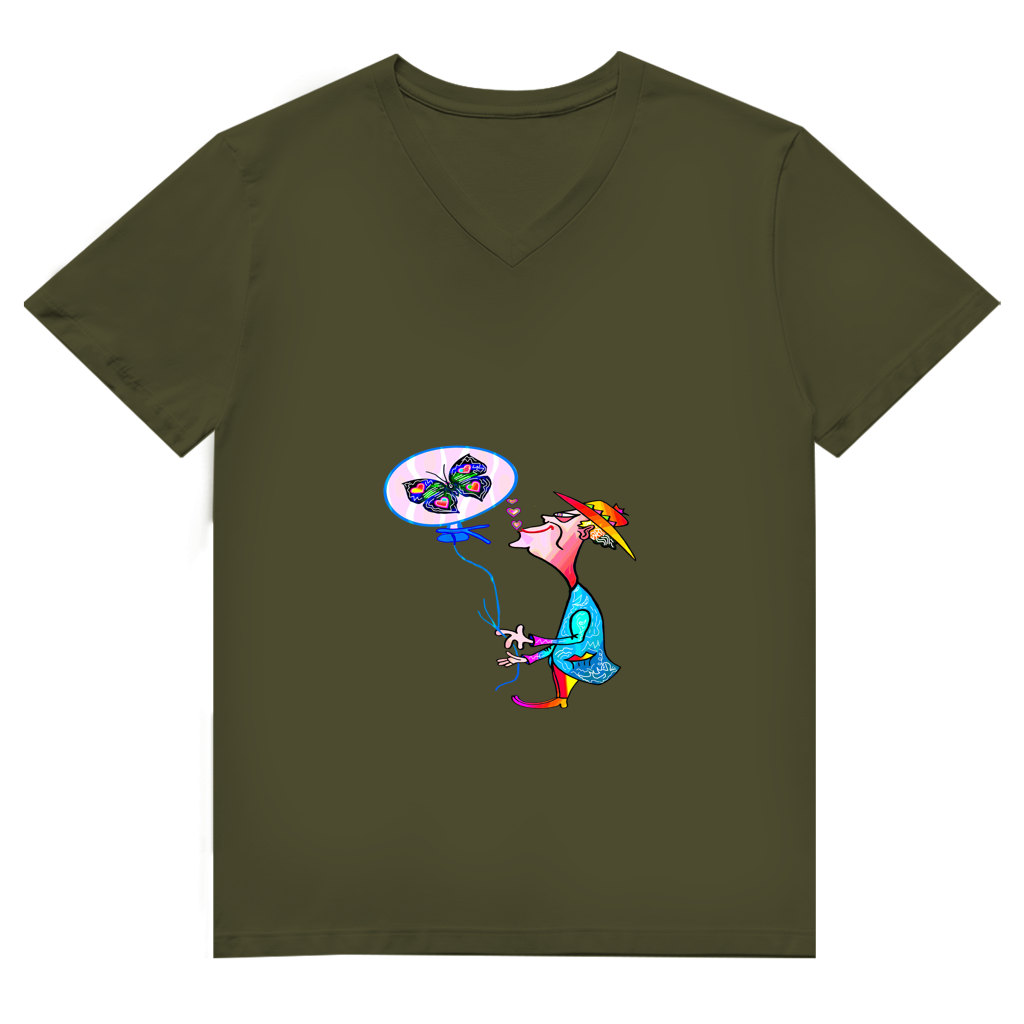 Herren Premium Bio V-Neck T-Shirt Ballonkünstler Manfred
