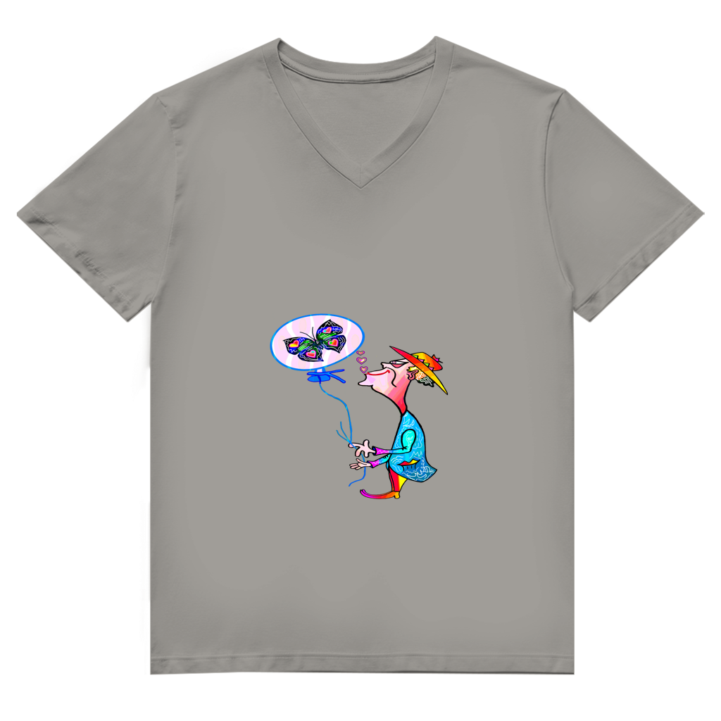 Herren Premium Bio V-Neck T-Shirt Ballonkünstler Manfred