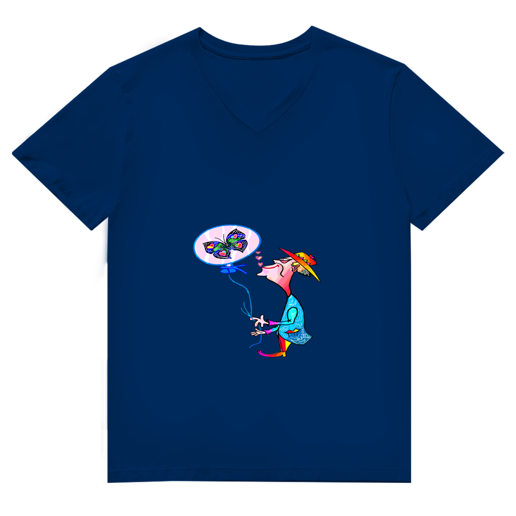Herren Premium Bio V-Neck T-Shirt Ballonkünstler Manfred