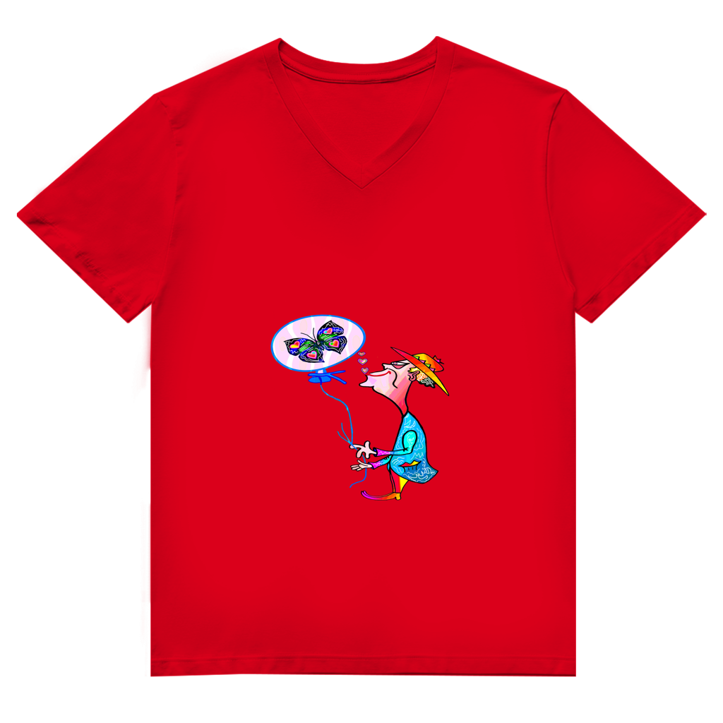 Herren Premium Bio V-Neck T-Shirt Ballonkünstler Manfred