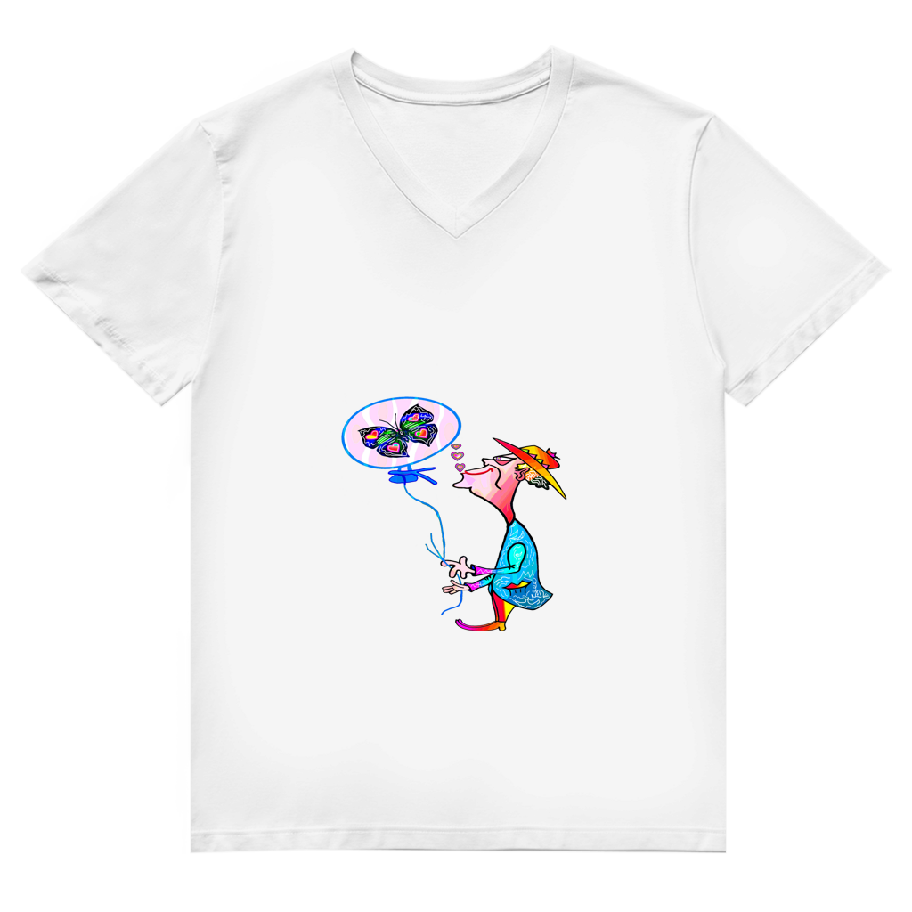 Herren Premium Bio V-Neck T-Shirt Ballonkünstler Manfred