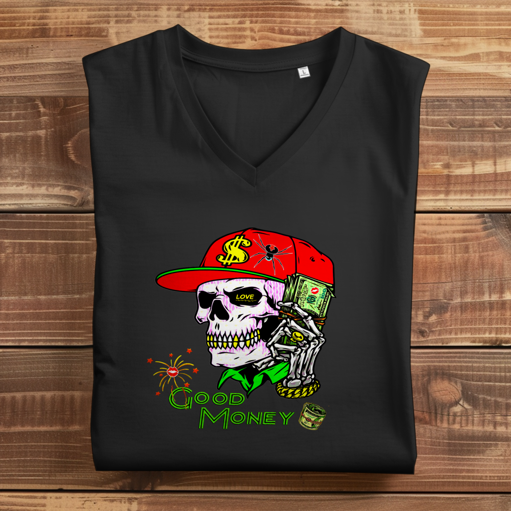 Damen Premium Bio V-Neck T-Shirt Good Money
