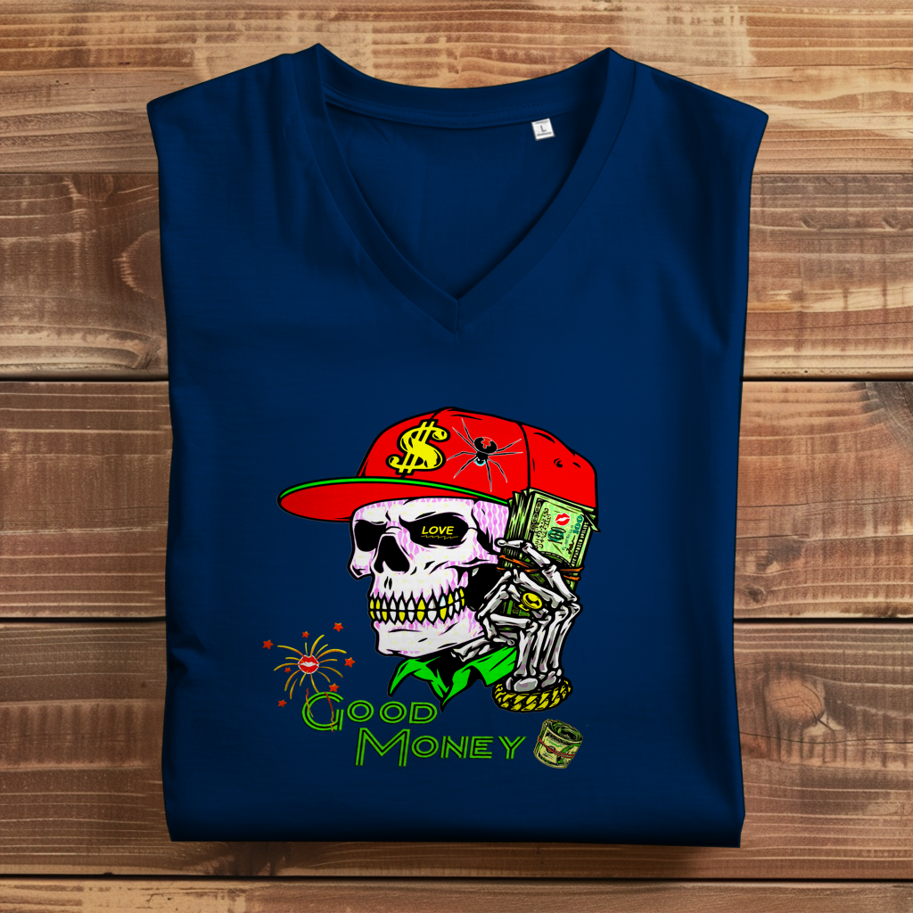 Damen Premium Bio V-Neck T-Shirt Good Money