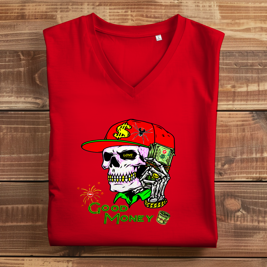 Damen Premium Bio V-Neck T-Shirt Good Money
