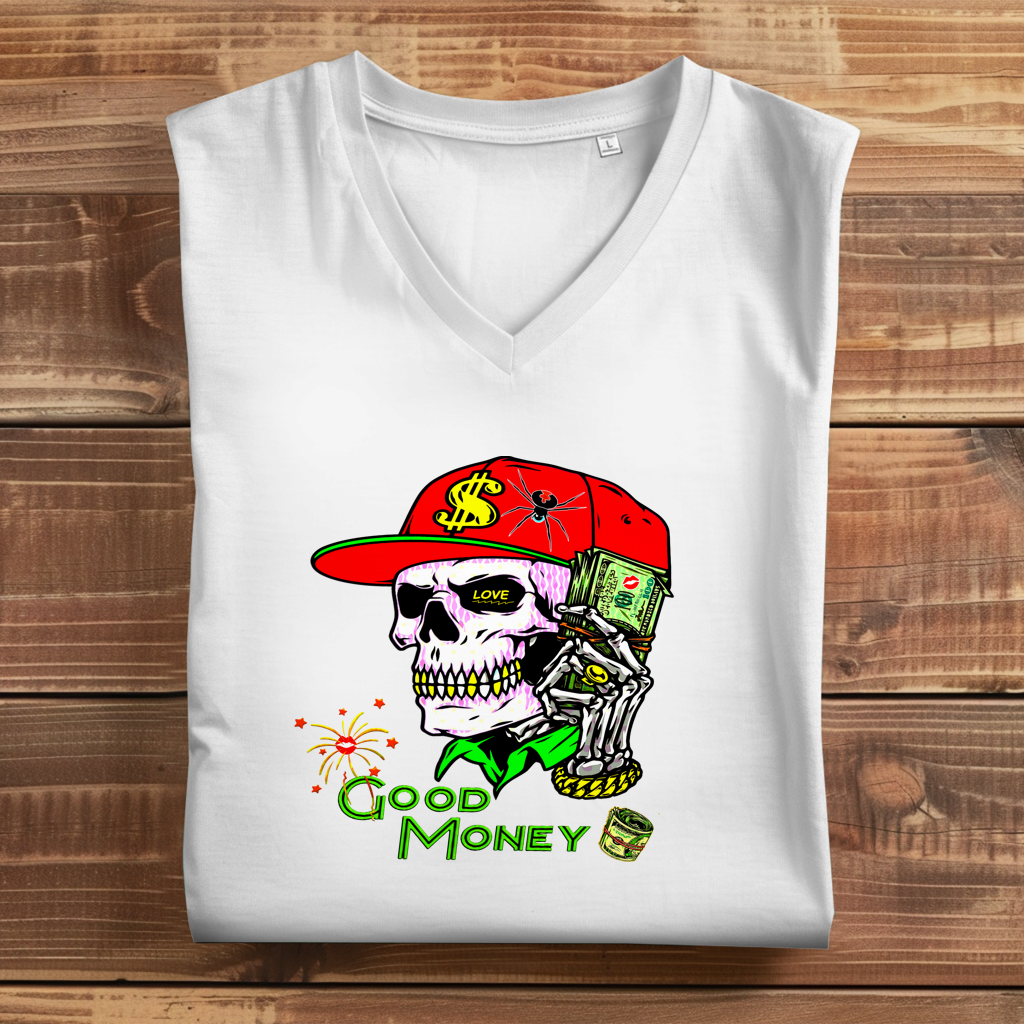Damen Premium Bio V-Neck T-Shirt Good Money