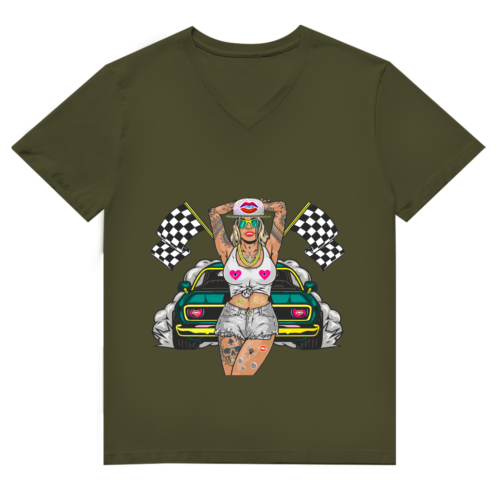 Herren Premium Bio V-Neck T-Shirt Girl