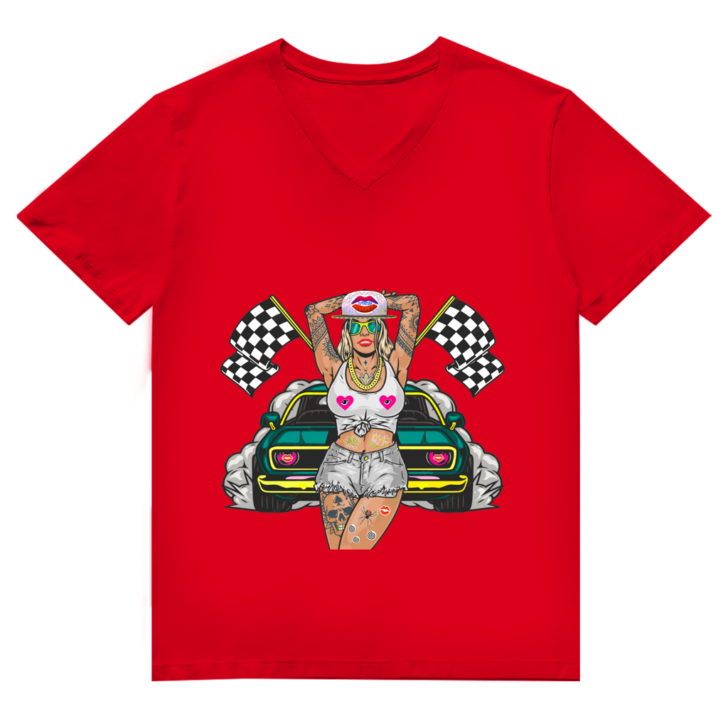 Herren Premium Bio V-Neck T-Shirt Girl