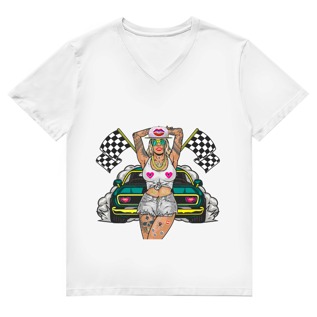 Herren Premium Bio V-Neck T-Shirt Girl