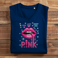 Damen Premium Bio V-Neck T-Shirt Pink