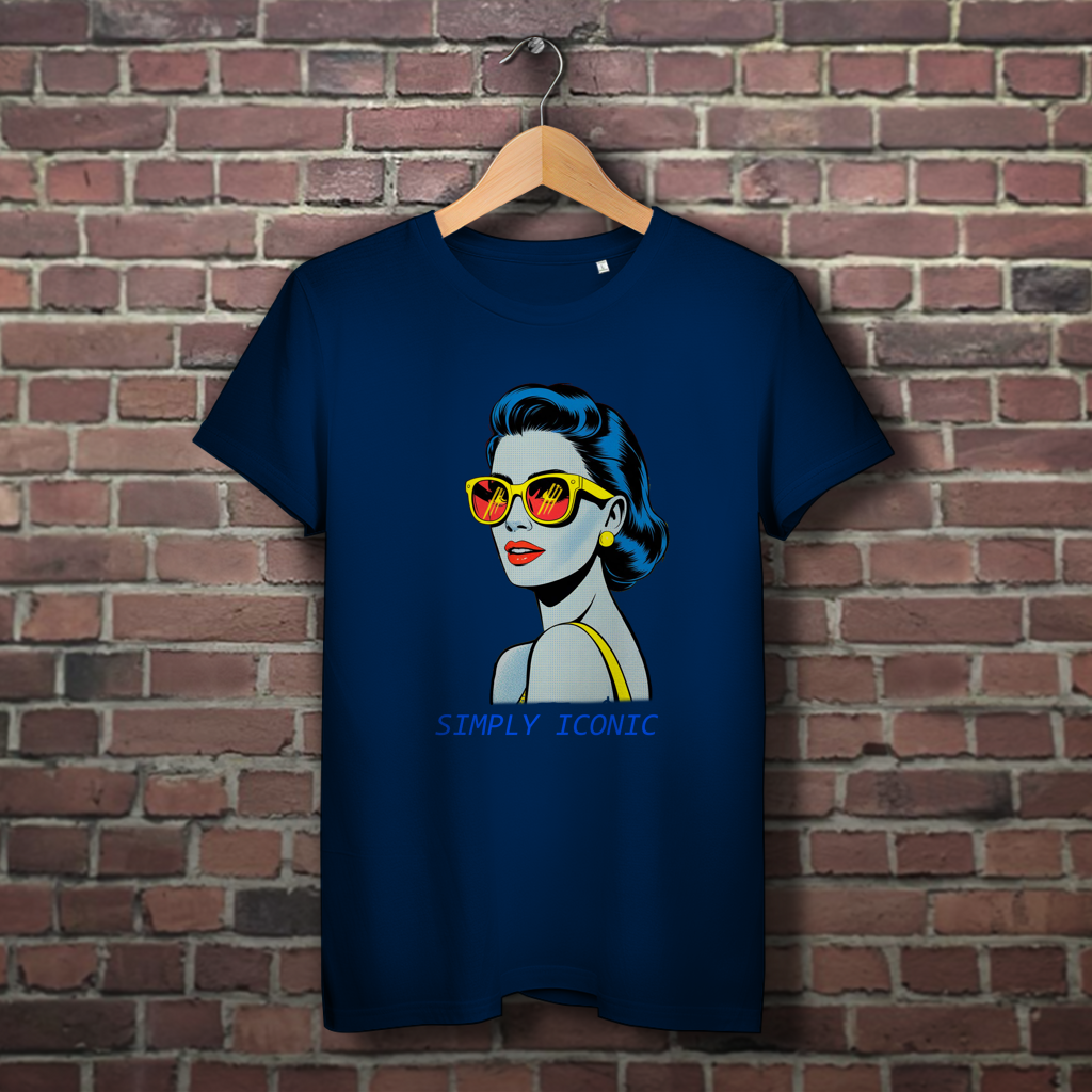 Damen Premium Bio T-Shirt Frau mit Sonnenbrille