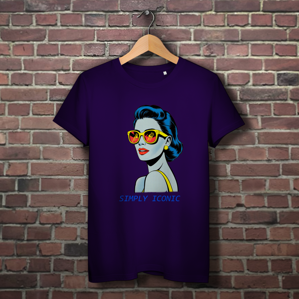 Damen Premium Bio T-Shirt Frau mit Sonnenbrille