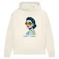 Damen Premium Bio Hoodie Frau mit Sonnenbrille