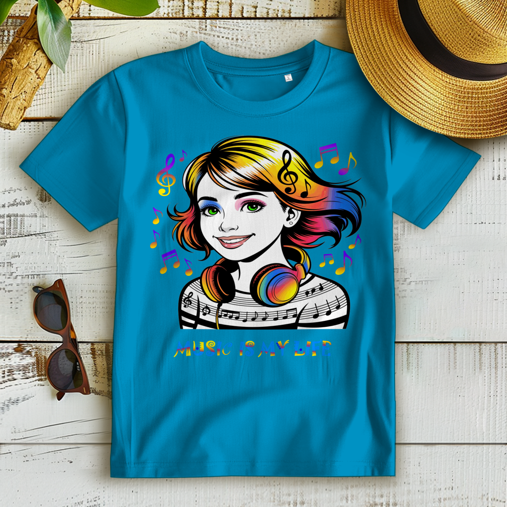 Damen Premium Bio T-Shirt Music is my life