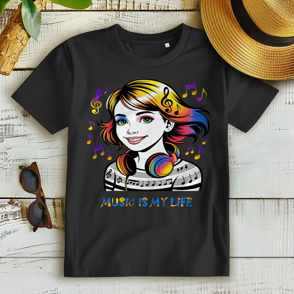 Damen Premium Bio T-Shirt Music is my life
