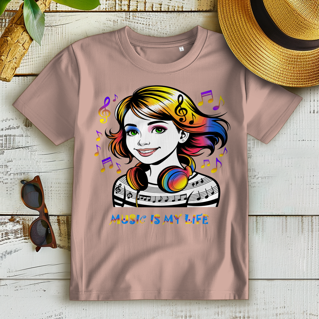 Damen Premium Bio T-Shirt Music is my life