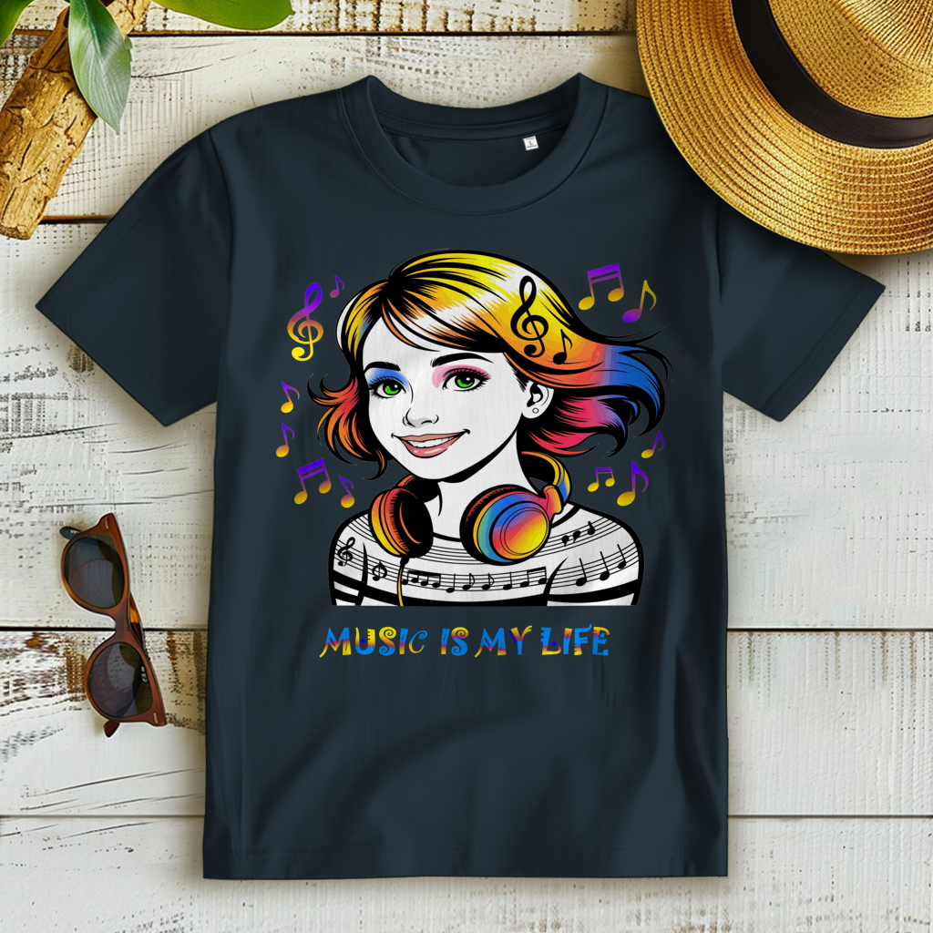 Damen Premium Bio T-Shirt Music is my life