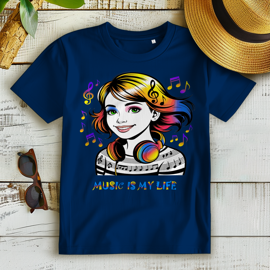 Damen Premium Bio T-Shirt Music is my life