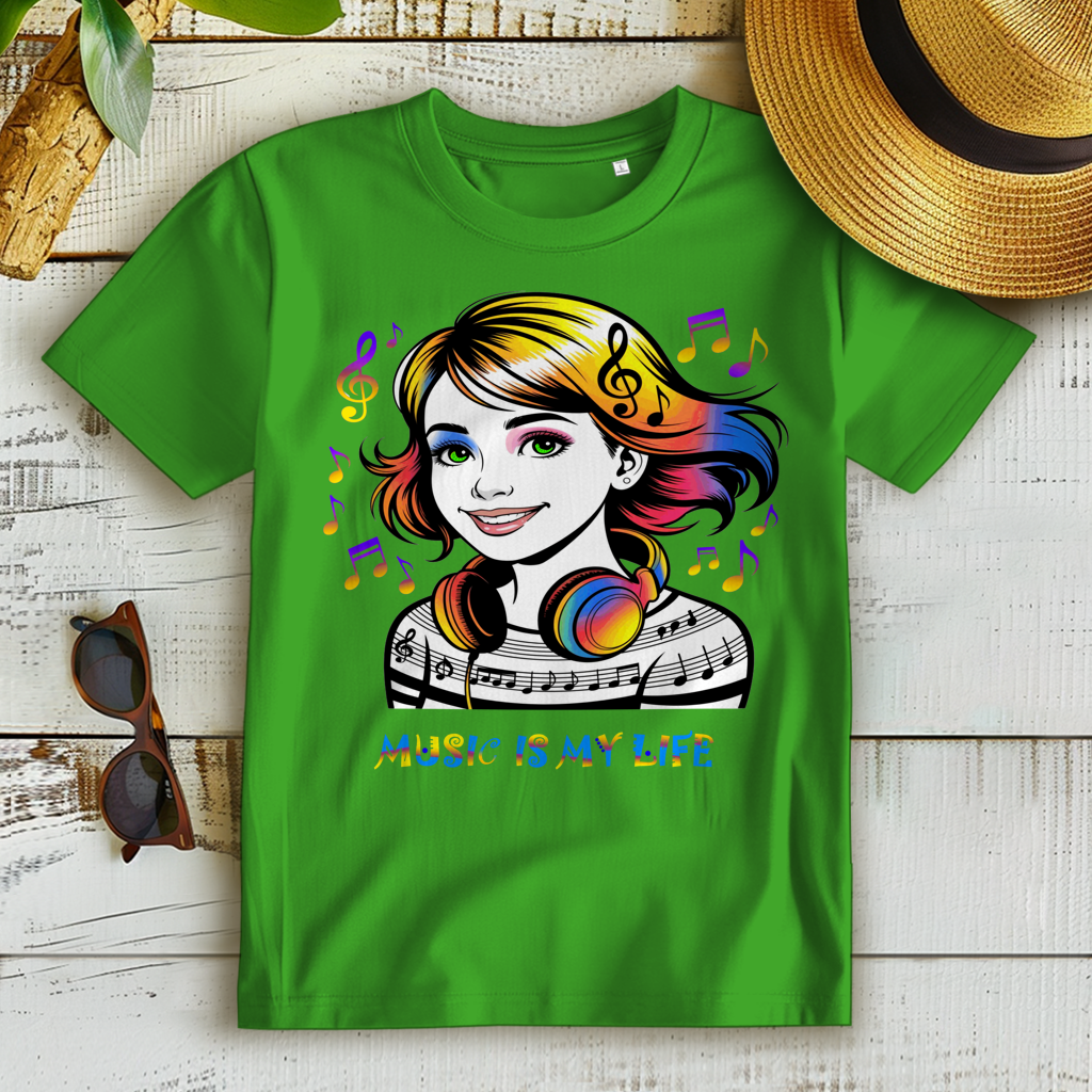 Damen Premium Bio T-Shirt Music is my life