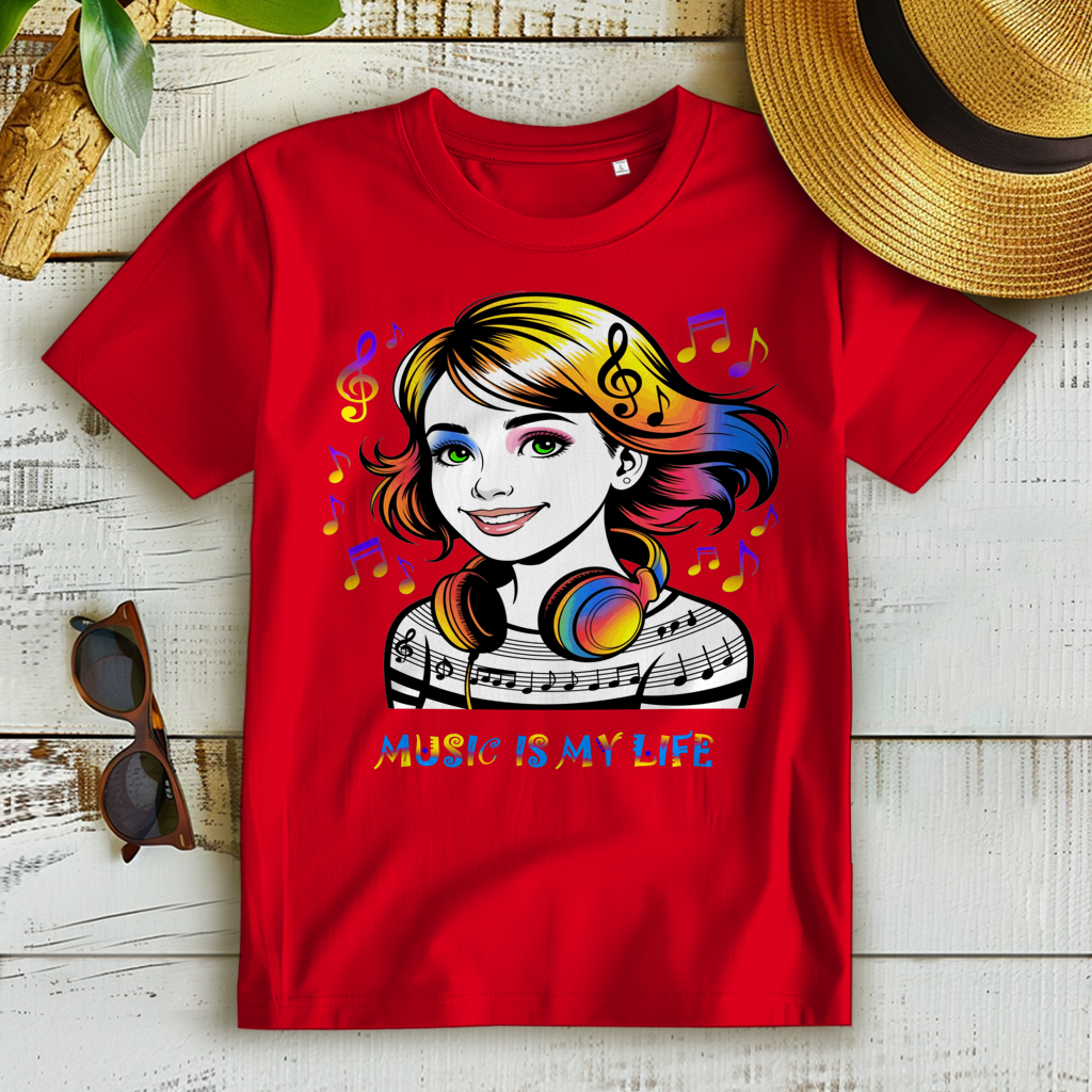 Damen Premium Bio T-Shirt Music is my life