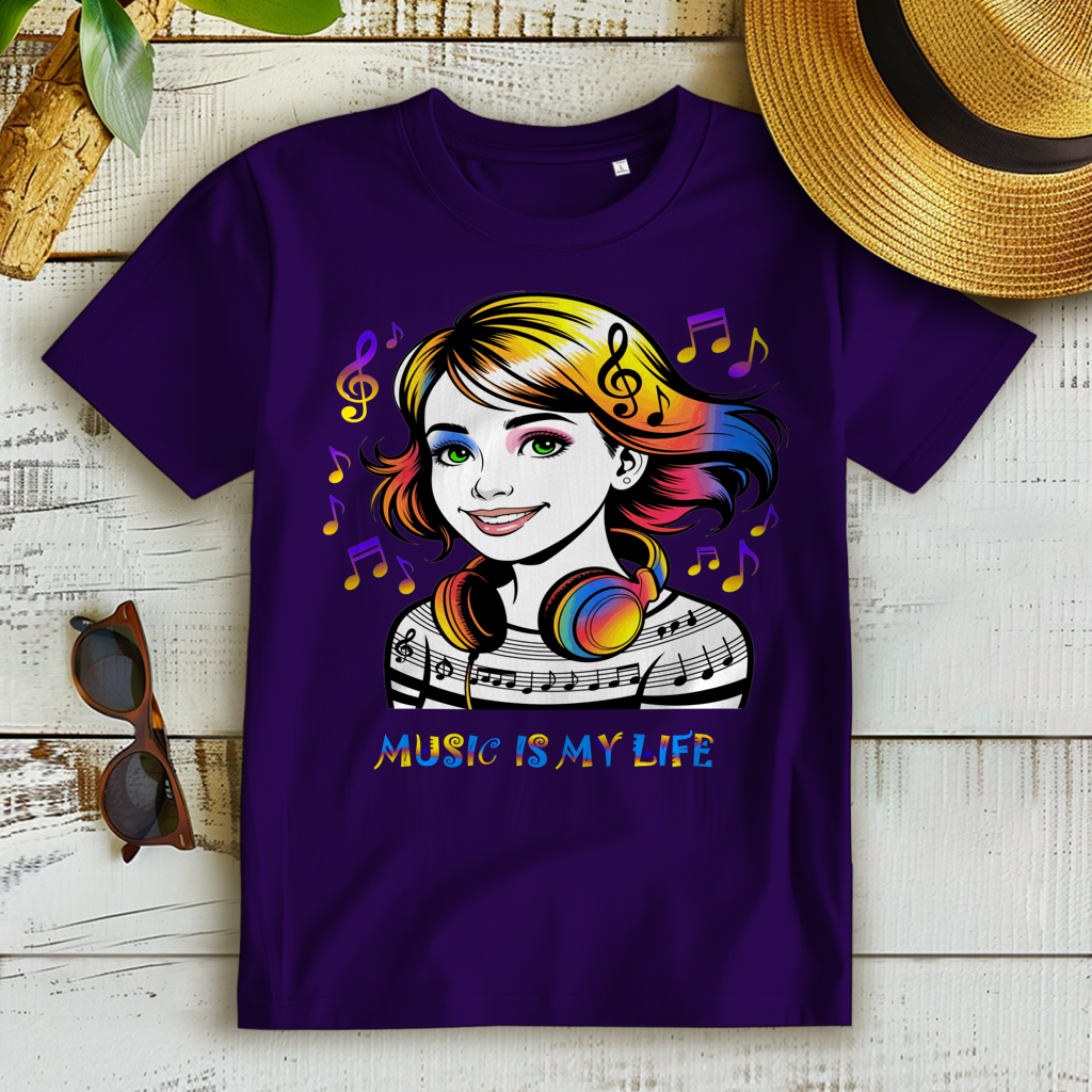 Damen Premium Bio T-Shirt Music is my life