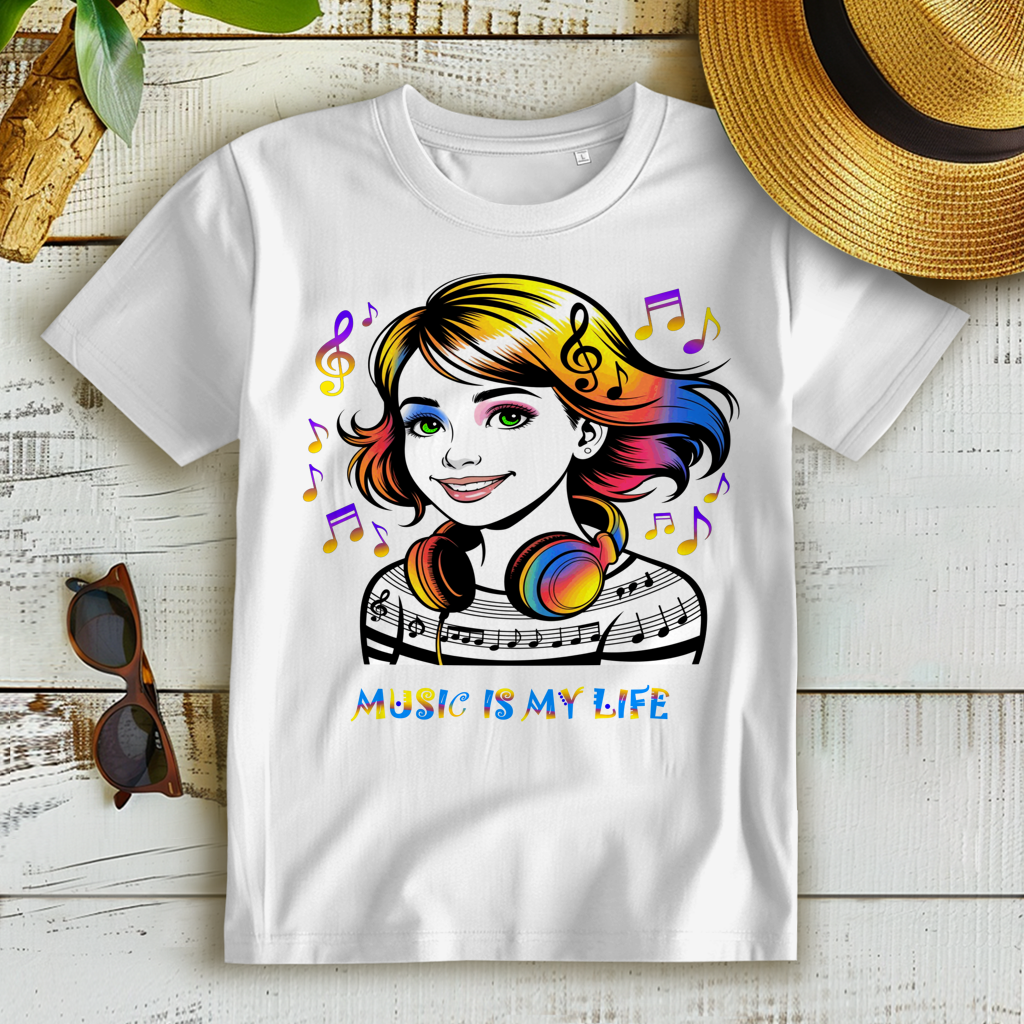 Damen Premium Bio T-Shirt Music is my life