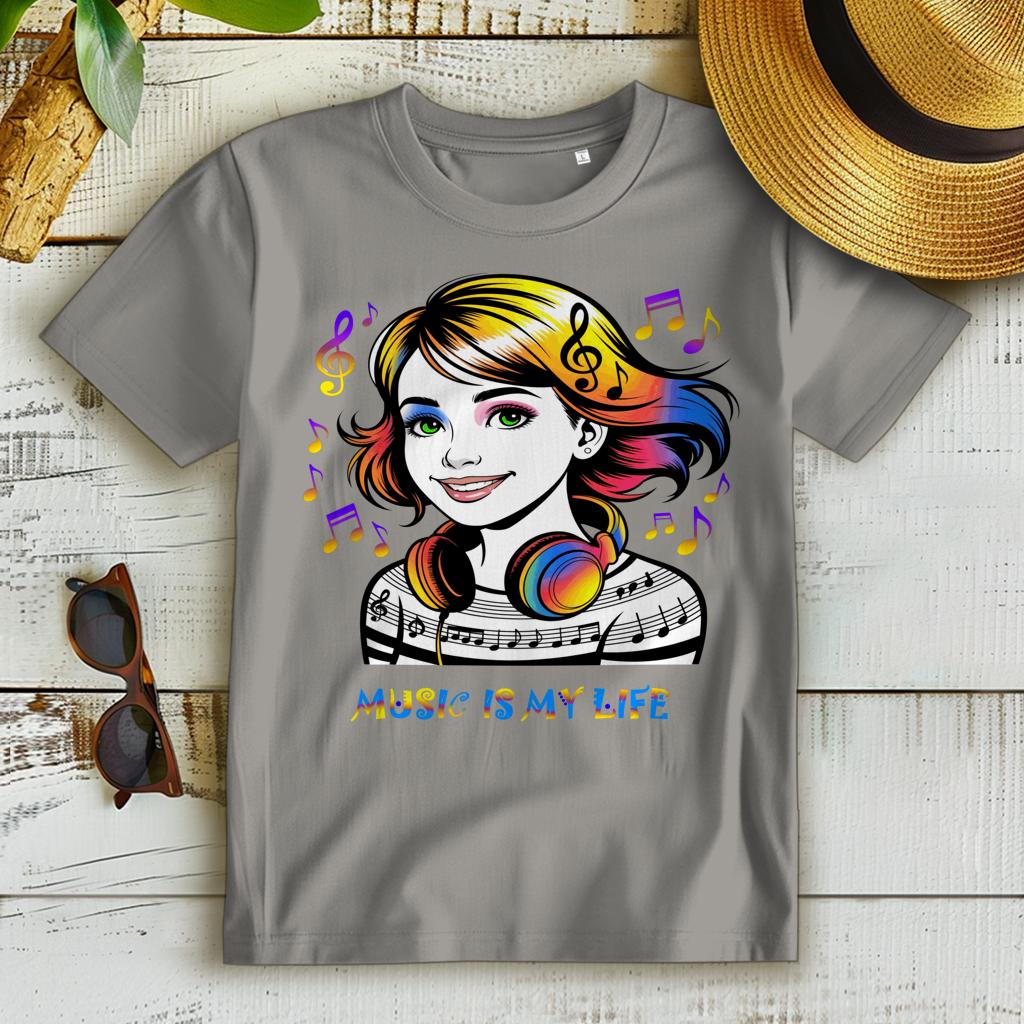 Damen Premium Bio T-Shirt Music is my life