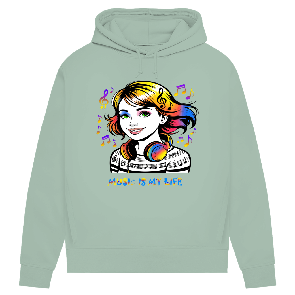 Damen Premium Bio Hoodie Music is my life
