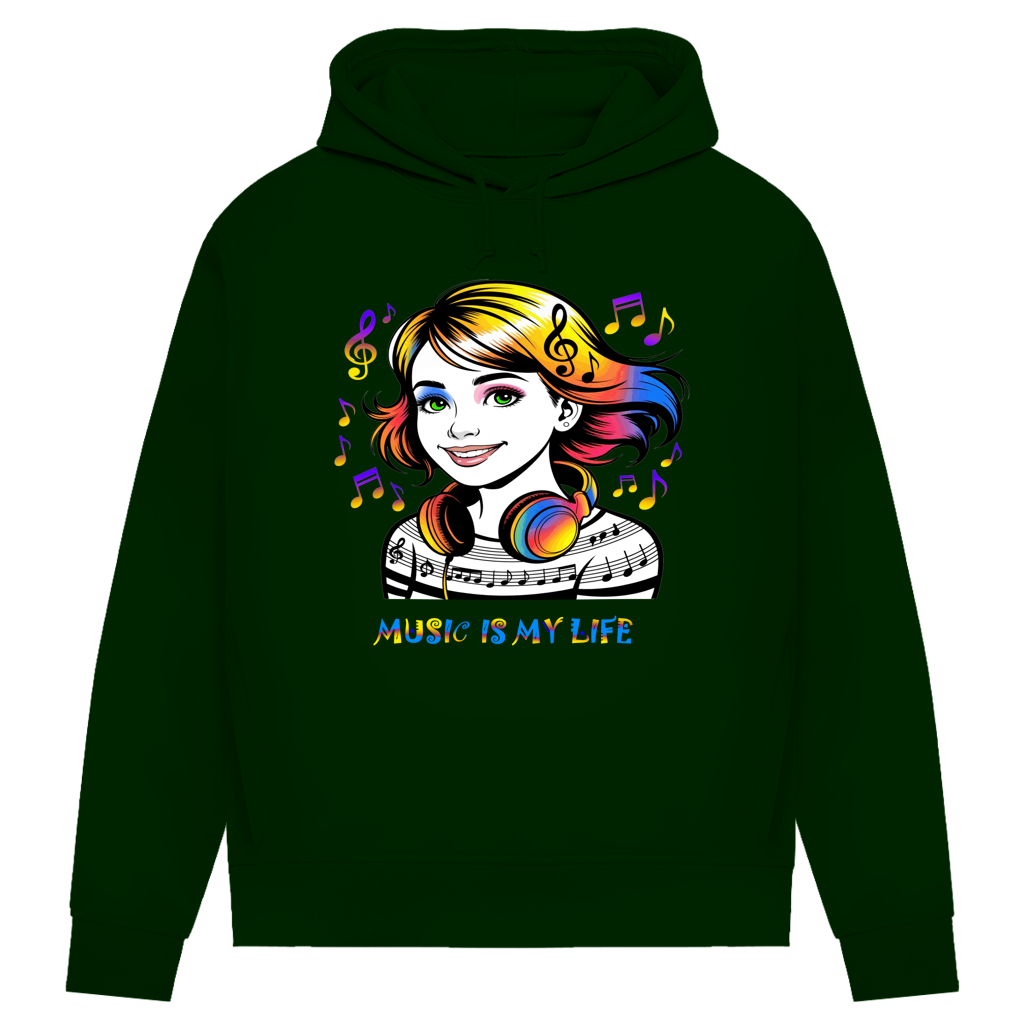 Damen Premium Bio Hoodie Music is my life