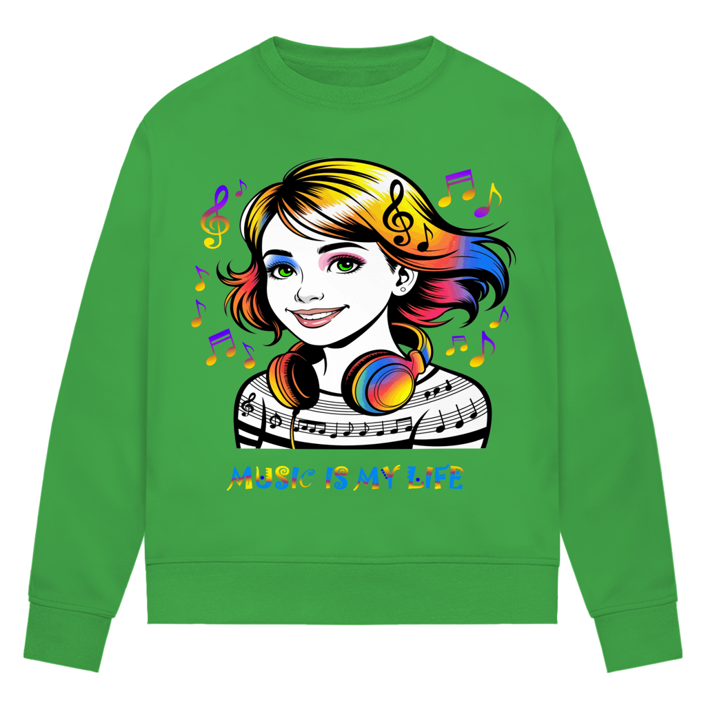 Damen Premium Bio Sweatshirt Music is my life