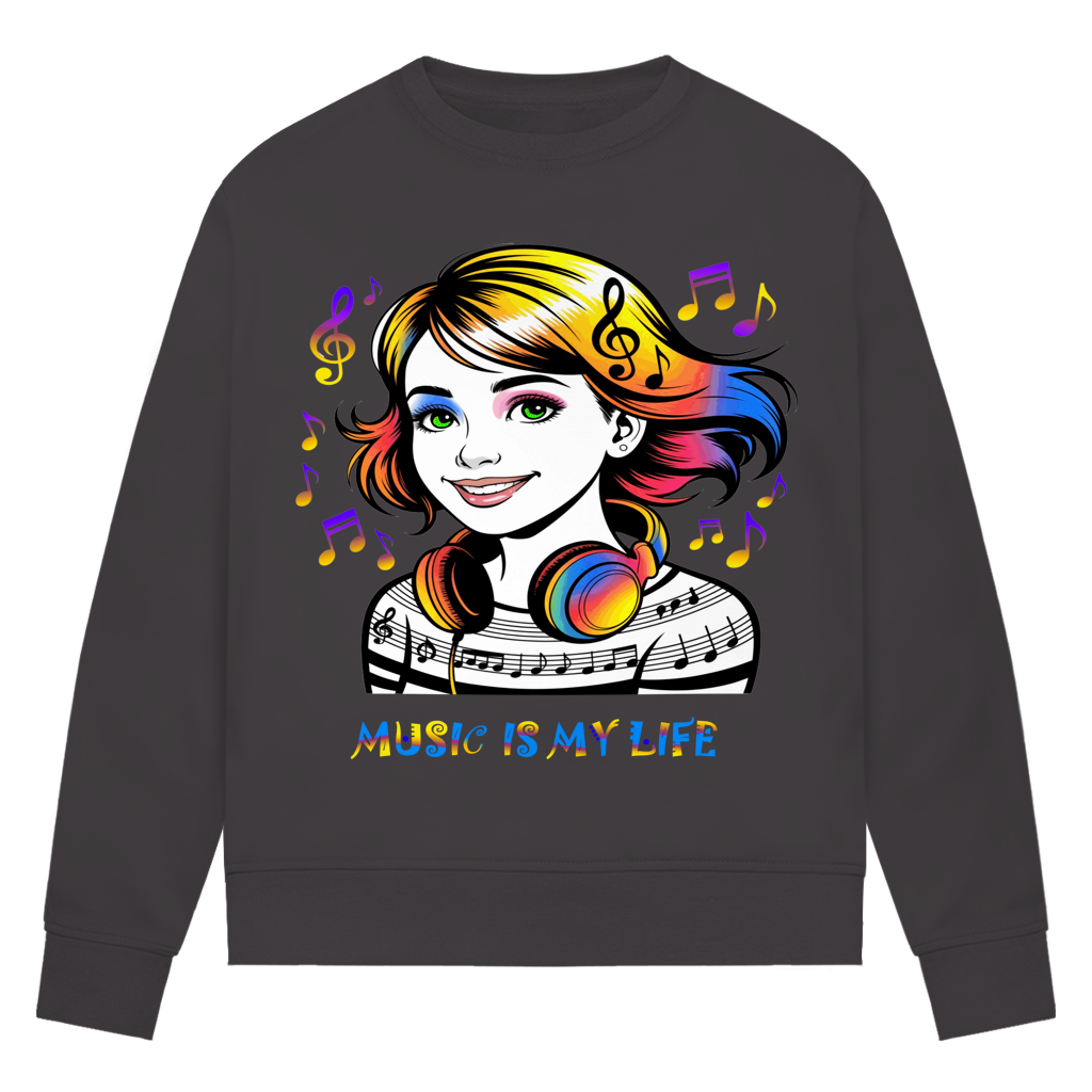 Damen Premium Bio Sweatshirt Music is my life