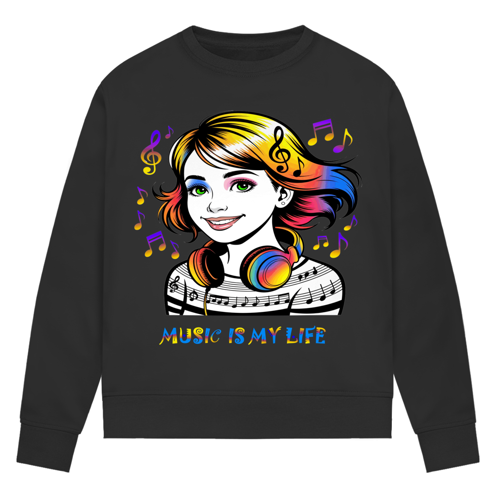Damen Premium Bio Sweatshirt Music is my life