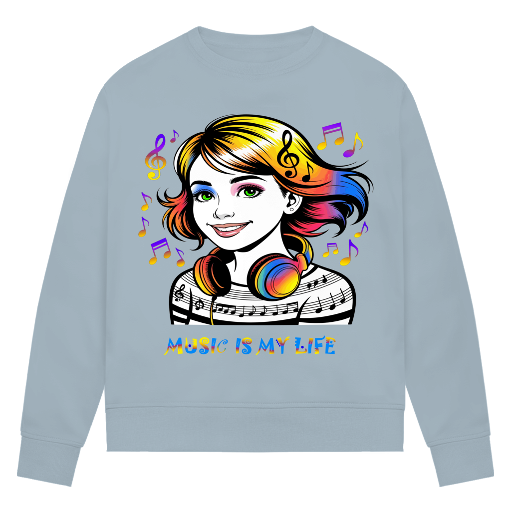 Damen Premium Bio Sweatshirt Music is my life
