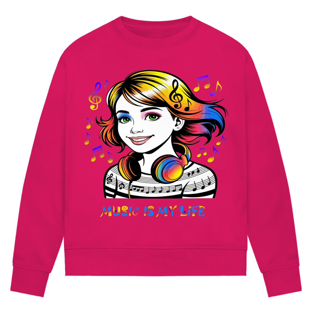 Damen Premium Bio Sweatshirt Music is my life