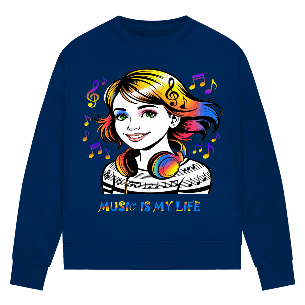 Damen Premium Bio Sweatshirt Music is my life