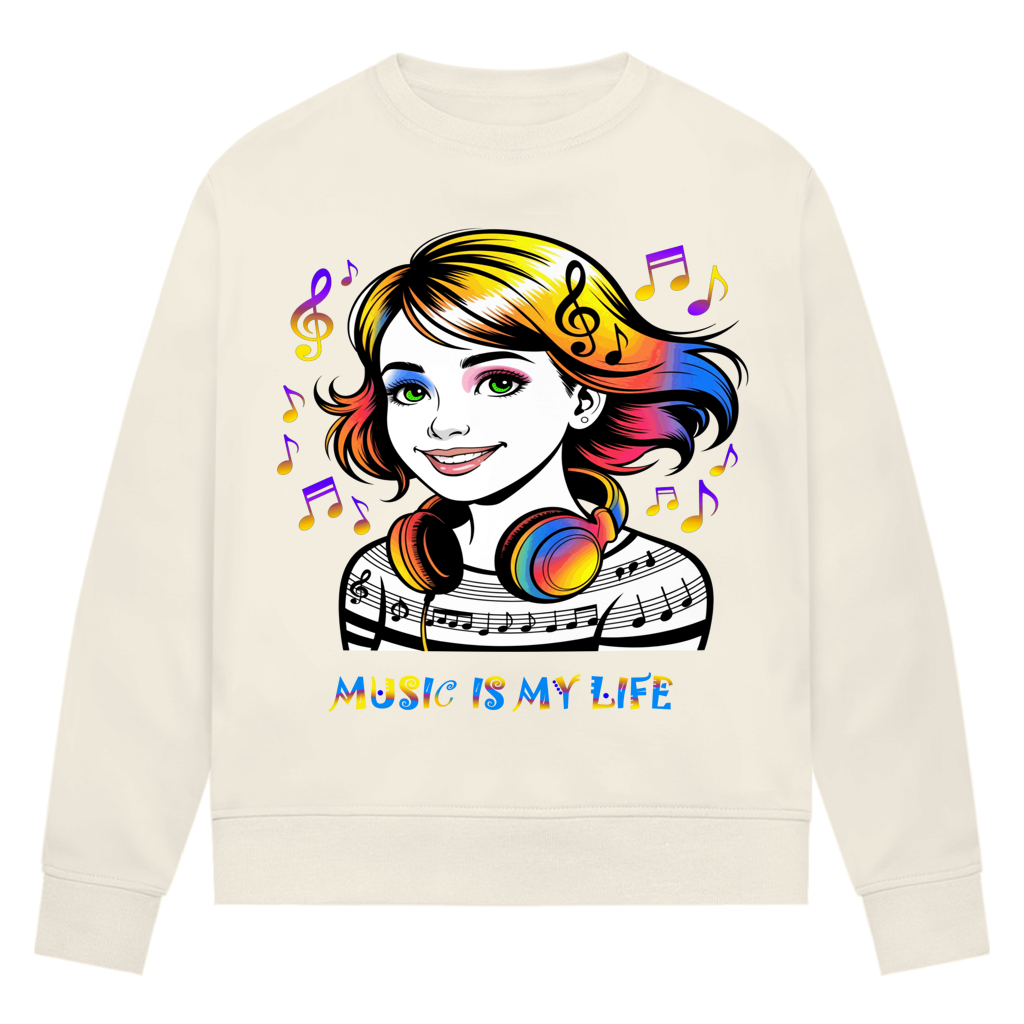 Damen Premium Bio Sweatshirt Music is my life