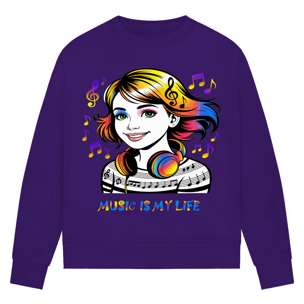 Damen Premium Bio Sweatshirt Music is my life