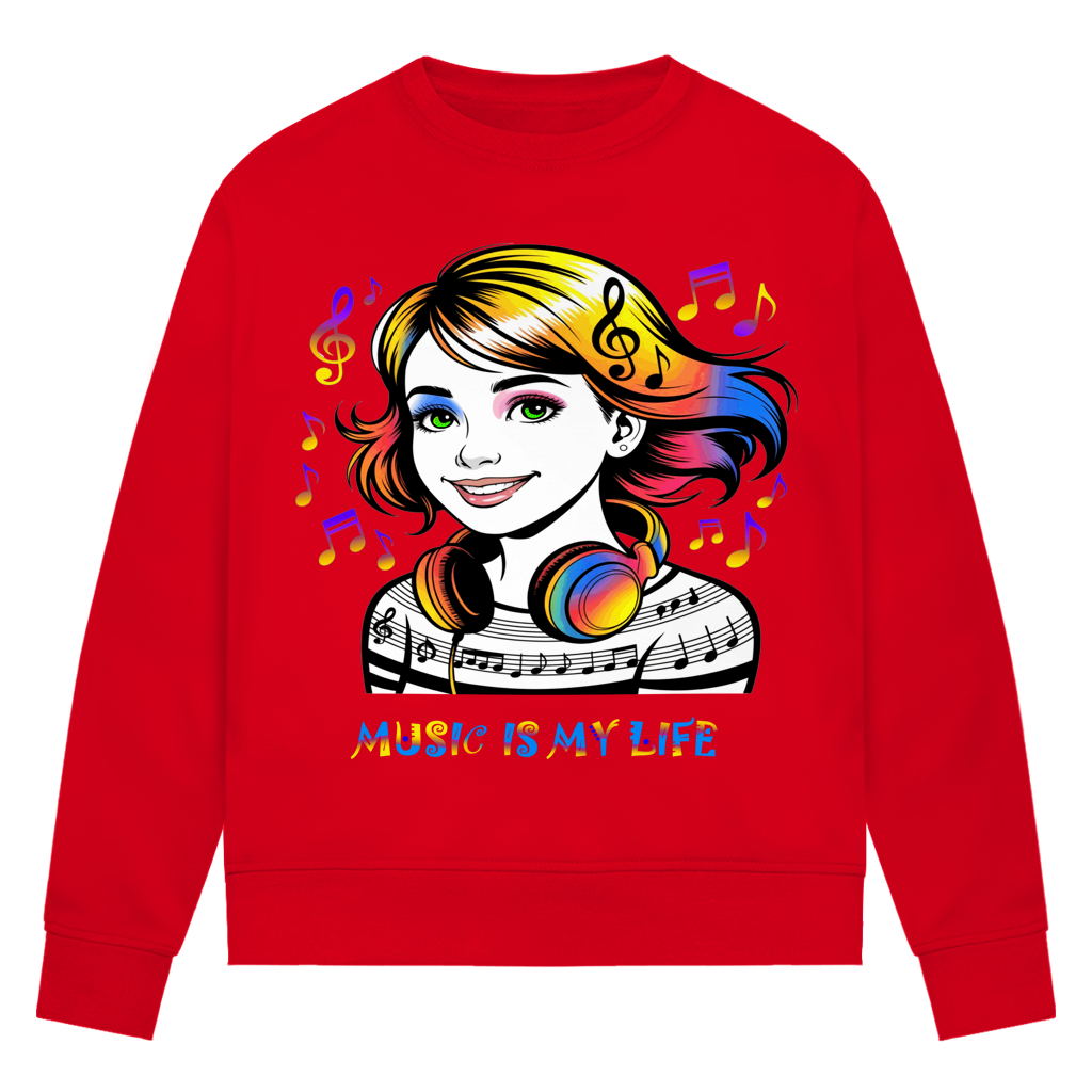Damen Premium Bio Sweatshirt Music is my life