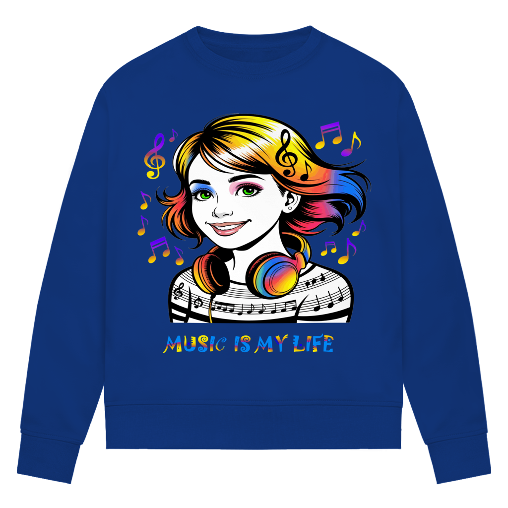 Damen Premium Bio Sweatshirt Music is my life