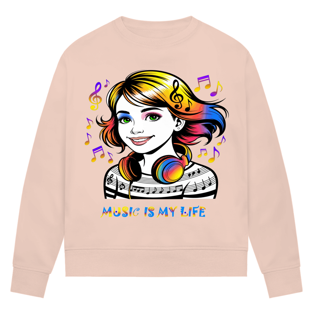 Damen Premium Bio Sweatshirt Music is my life