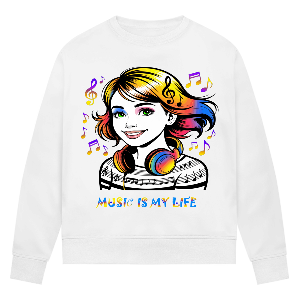 Damen Premium Bio Sweatshirt Music is my life