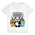 Herren Premium Bio V-Neck T-Shirt Panda Travels