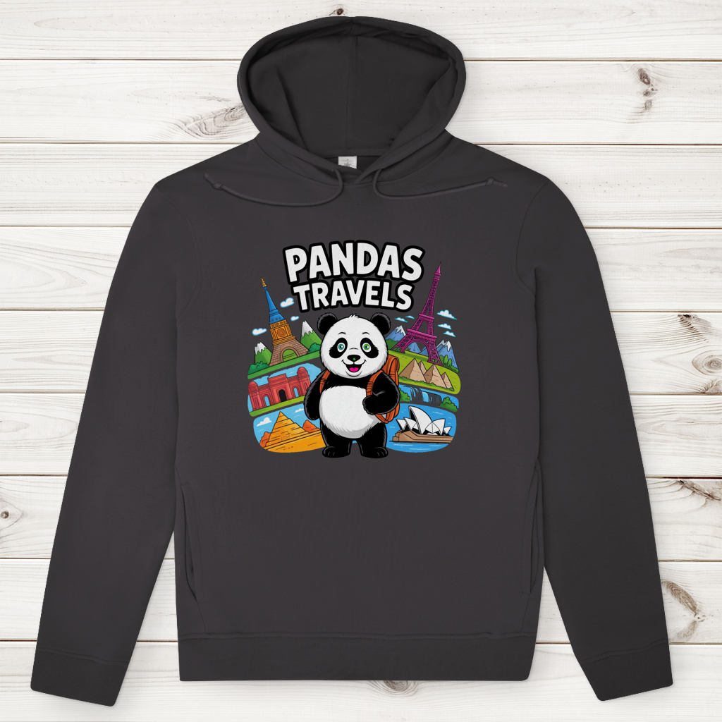 Herren Premium Bio Hoodie Panda Travels