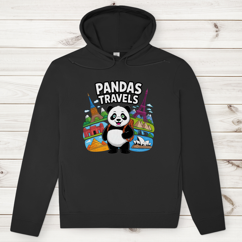 Herren Premium Bio Hoodie Panda Travels