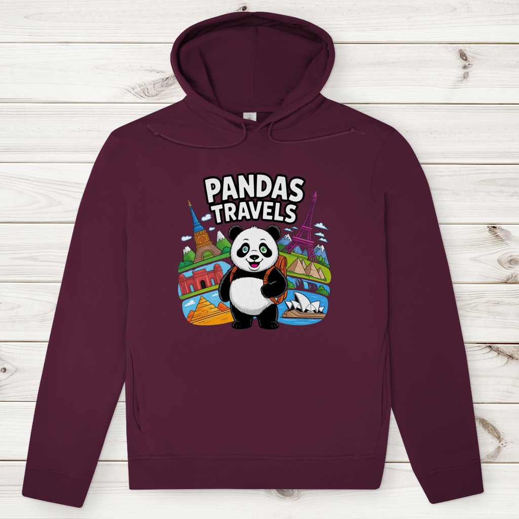 Herren Premium Bio Hoodie Panda Travels