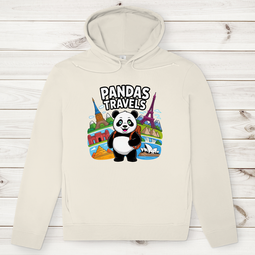 Herren Premium Bio Hoodie Panda Travels