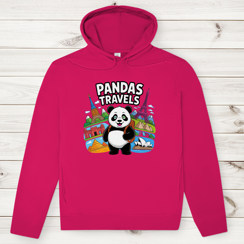 Herren Premium Bio Hoodie Panda Travels