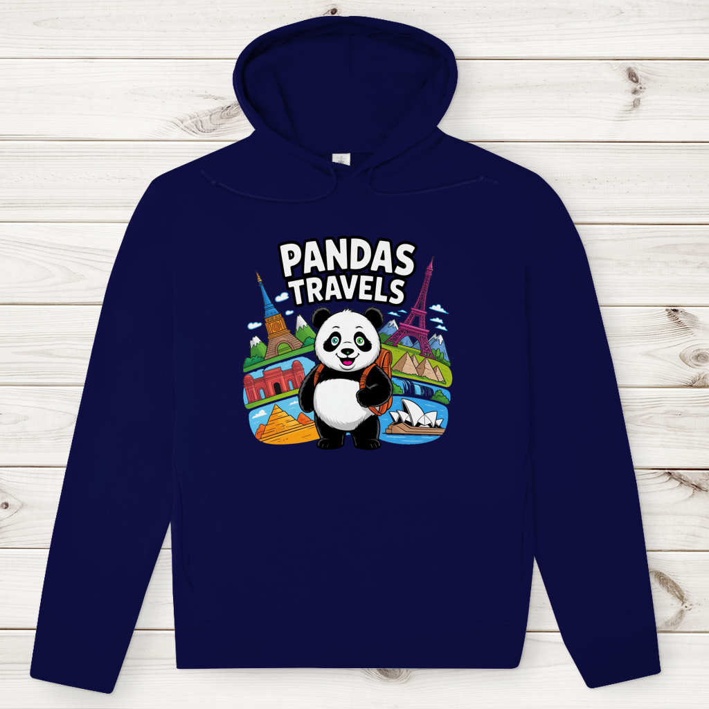 Herren Premium Bio Hoodie Panda Travels