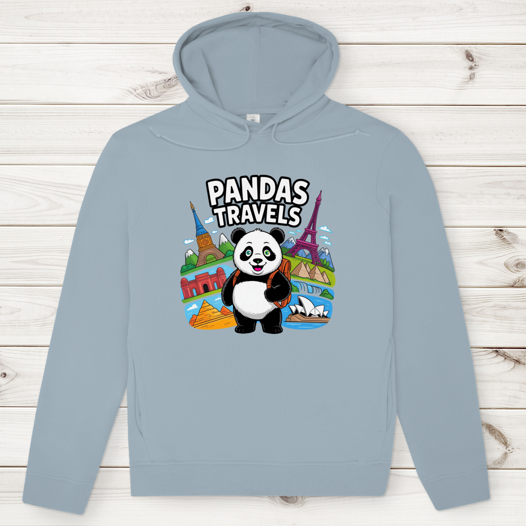 Herren Premium Bio Hoodie Panda Travels