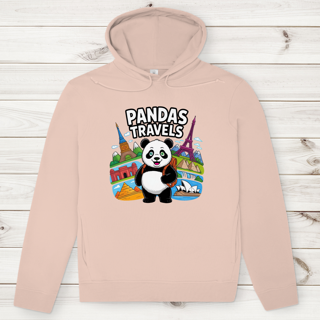 Herren Premium Bio Hoodie Panda Travels